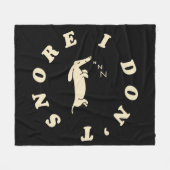 Funny Sleeping Dog フリースブランケット (正面(横))