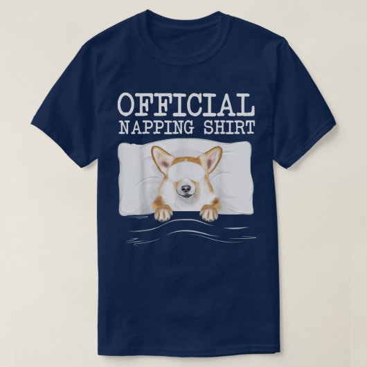 Funny Sleeping Mask Pembroke Welsh Corgi Napping  Tシャツ (デザイン正面)