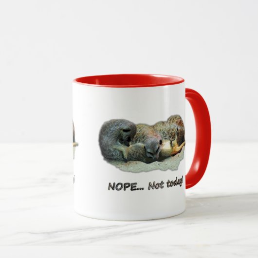 Funny, sleeping meerkats マグカップ (正面右)