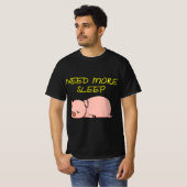 Funny Sleeping Pig Pajama for Bedtime  Tシャツ (正面フル)