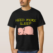 Funny Sleeping Pig Pajama for Bedtime  Tシャツ (正面)
