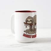 Funny Sleeping Sloth Melting Coffee Mug ツートーンマグカップ (正面左)