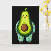 Funny Sleepy Avocado In Pajama Costume For Boys An カード (黄色い花)