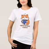Funny Sleepy Cat Coffee Hibernation Mode トライブレンドＴシャツ (正面)