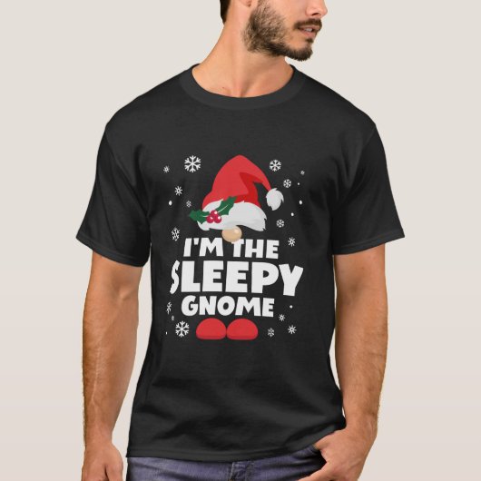 Funny Sleepy Gnome Family Matching Group Happy Chr Tシャツ (正面)