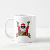 Funny Sleigher Rock N Roll Santa Claus Christmas コーヒーマグカップ (左)