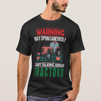 Funny slogan and green tractor_ farmer loves farmi tシャツ