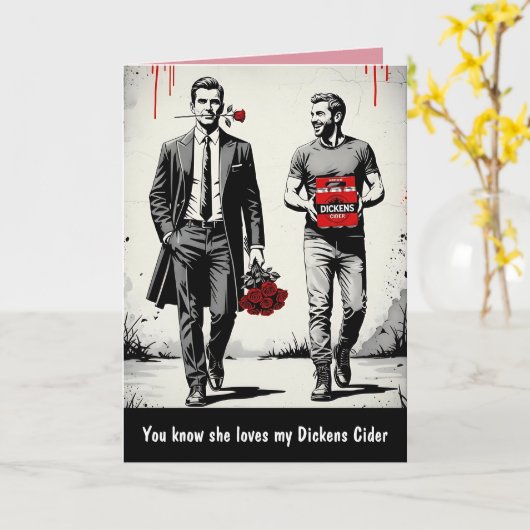 Funny slogan Valentine's Day card カード (黄色い花)