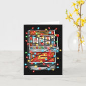 Funny Slot Machine Christmas Graphics Lights Lover カード (黄色い花)
