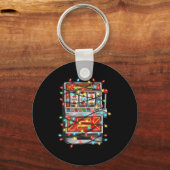 Funny Slot Machine Christmas Graphics Lights Lover キーホルダー (正面)