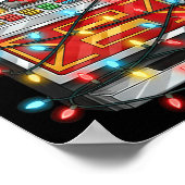 Funny Slot Machine Christmas Graphics Lights Lover ポスター (角)