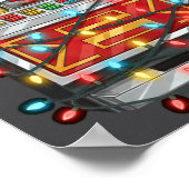 Funny Slot Machine Christmas Graphics Lights Lover ポスター (角)