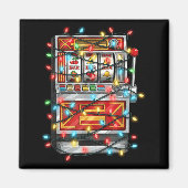Funny Slot Machine Christmas Graphics Lights Lover マグネット (正面)