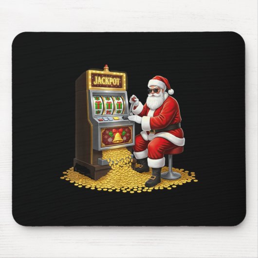 Funny Slot Machine Santa Christmas Graphic Casino  マウスパッド (正面)