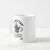 Funny Sloth Bathroom Humor Namastay コーヒーマグカップ (正面左)