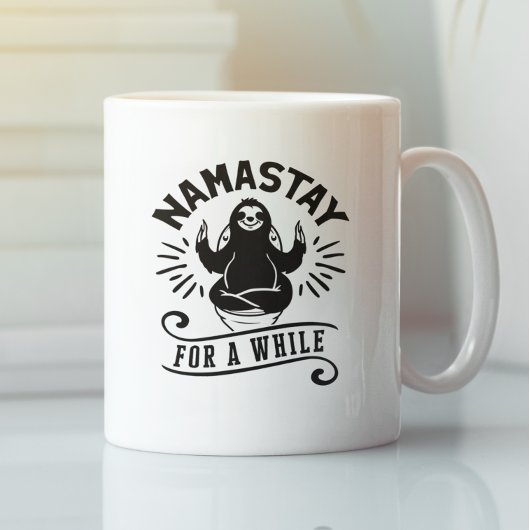 Funny Sloth Bathroom Humor Namastay コーヒーマグカップ