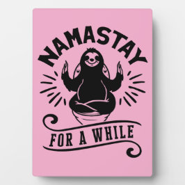 Funny Sloth Bathroom Humor Namastay フォトプラーク