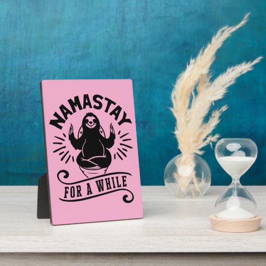 Funny Sloth Bathroom Humor Namastay フォトプラーク (側面)