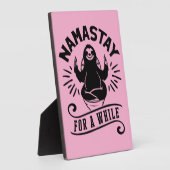 Funny Sloth Bathroom Humor Namastay フォトプラーク (側面)