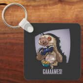 Funny Sloth Computer Gamer Gaaaames! Video Games キーホルダー (正面)