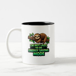 Funny Sloth Energy Saving Mode Coffee Mug ツートーンマグカップ