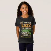 Funny Sloth Energy Saving Mode Typography Design Tシャツ (正面フル)