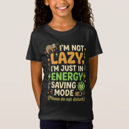 Funny Sloth Energy Saving Mode Typography Design Tシャツ
