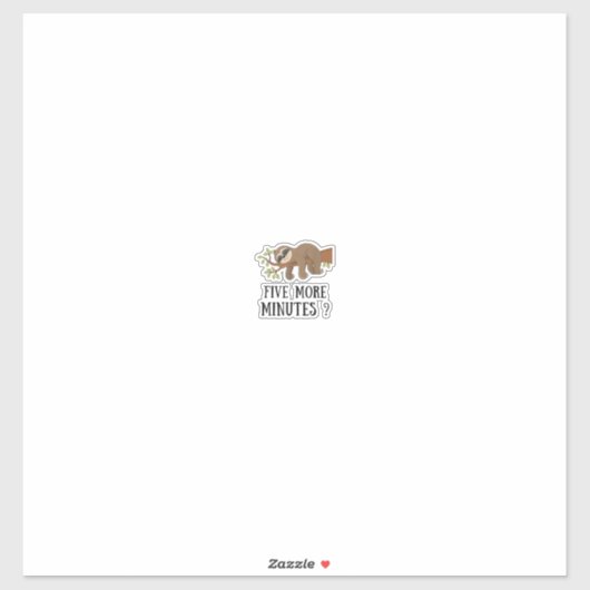 Funny Sloth Five More Minutes Sleep Bed Pajama Nig シール (シート)