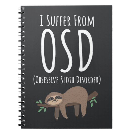 Funny Sloth Gifts Cute Animals Lazy Humor Humorous ノートブック (正面)