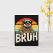 Funny Sloth Graphic Meme Lover Bruh Sloth Lovers  カード (黄色い花)