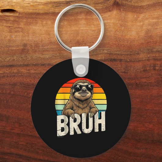 Funny Sloth Graphic Meme Lover Bruh Sloth Lovers キーホルダー (正面)