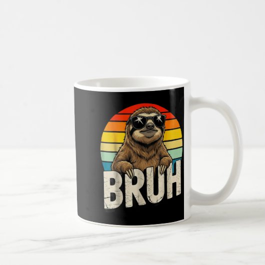 Funny Sloth Graphic Meme Lover Bruh Sloth Lovers コーヒーマグカップ (右)
