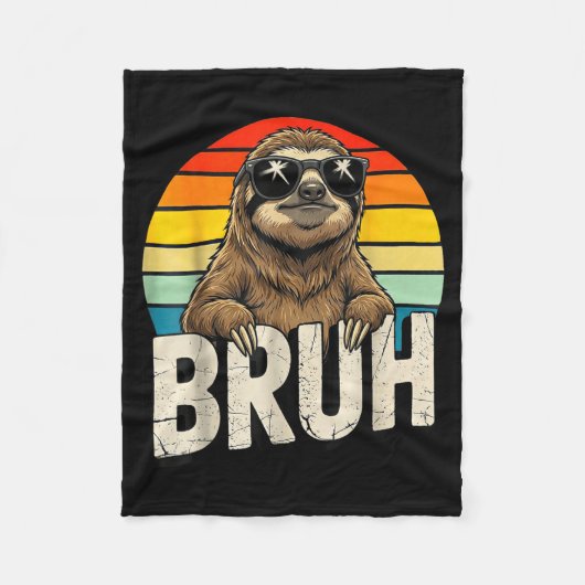Funny Sloth Graphic Meme Lover Bruh Sloth Lovers  フリースブランケット (正面)