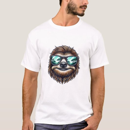 Funny Sloth Graphic with Sunglasses, Men Women Kid Tシャツ (正面)