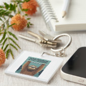 Funny Sloth Gym Motivation Poster - Slow Progress  キーホルダー (正面右)