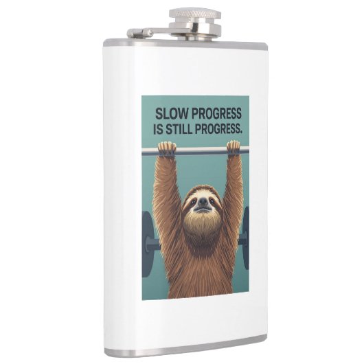 Funny Sloth Gym Motivation Poster - Slow Progress  フラスク (右)