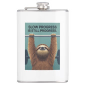 Funny Sloth Gym Motivation Poster - Slow Progress フラスク (正面)