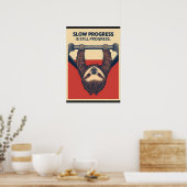 Funny Sloth Gym Motivation Poster - Slow Progress ポスター (キッチン)