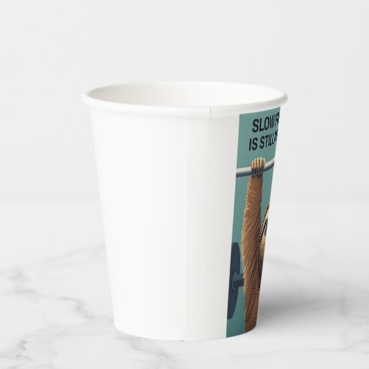 Funny Sloth Gym Motivation Poster - Slow Progress  紙コップ (右)