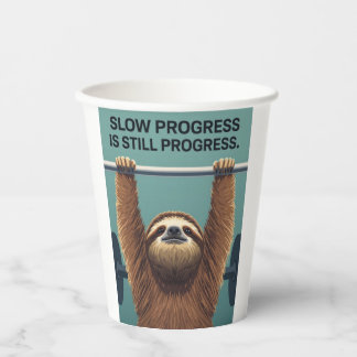 Funny Sloth Gym Motivation Poster - Slow Progress  紙コップ