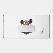 Funny Sloth Gym Shirt Vintage Strong and Slow Desi デスクマット (キーボード&マウス)