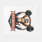 Funny Sloth Gym Shirt Vintage Strong and Slow Desi フリースブランケット (正面(横))