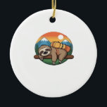 Funny Sloth Hiking Classic T-Shirt_1 セラミックオーナメント<br><div class="desc">Funny Sloth Hiking Classic T-Shirt_1</div>