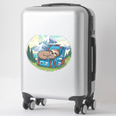 Funny Sloth Hiking Oversized T-Shirt シール (スーツケース)