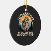 Funny Sloth Hiking T-Shirt_2 セラミックオーナメント (右)