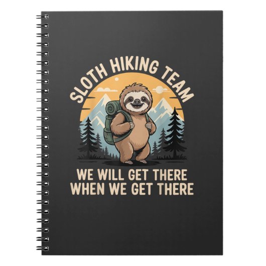 Funny Sloth Hiking T-Shirt_2 ノートブック (正面)