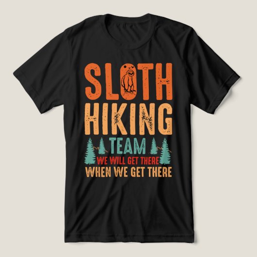 Funny Sloth Hiking Team Nature Outdoor Design トライブレンドＴシャツ (デザイン正面)
