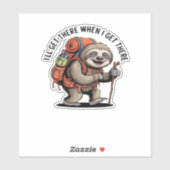 Funny Sloth Hiking Team - Slow and Steady Classic シール (シート)