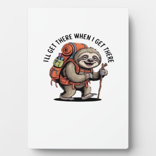 Funny Sloth Hiking Team - Slow and Steady Classic  フォトプラーク (正面)