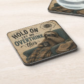 Funny Sloth Hold On Let Me Overthink This | Rustic コースター (左側)
